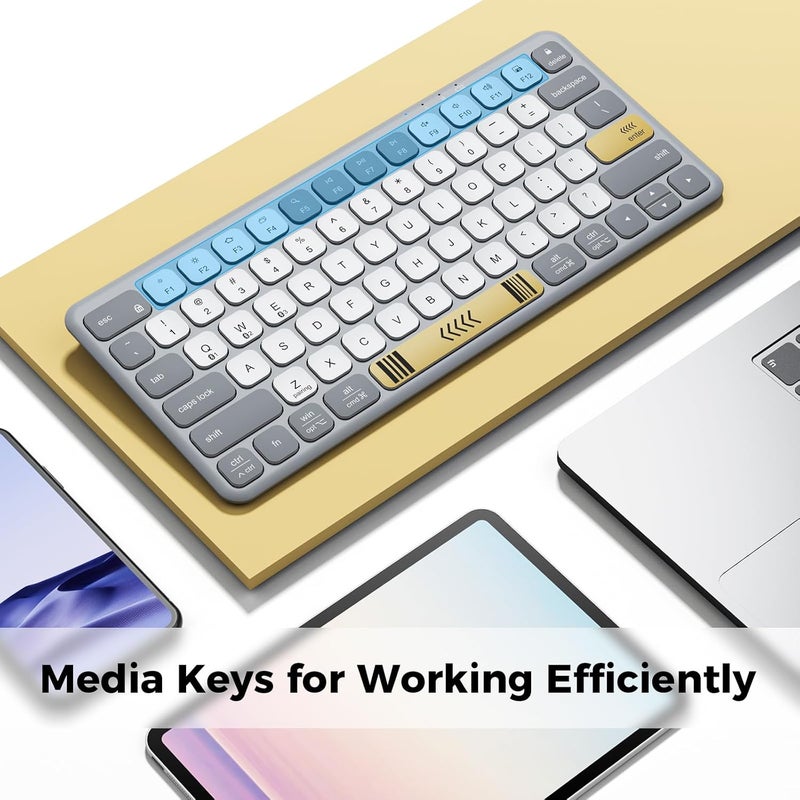 iClever BK50 Compact Bluetooth Keyboard, Portable, Vibrant Colors, Silent Typing, Syncs with 3 Devices – Compatible with Tablet, iPad, iPhone, Windows - Image 3
